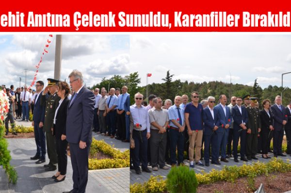 Şehit Anıtına Çelenk Sunuldu, Karanfiller Bırakıldı